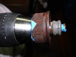 Tuning knob mounted on a drill