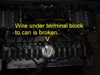 A wire to the can is broken off