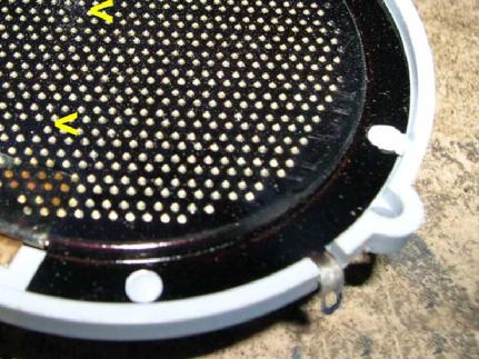 Tweeter front grill closeup