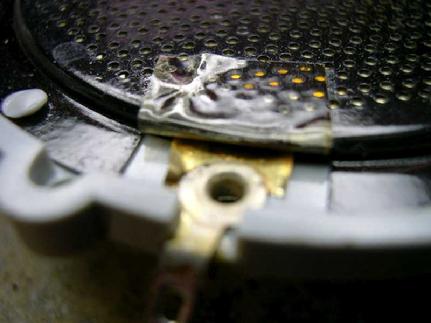 Positive voltage with audio is applied to this contact