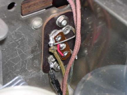 A home made rotor wiper is mounted on the switch
